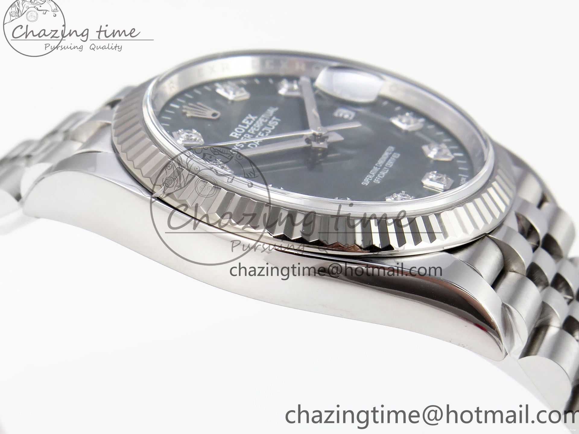 MiroTime 0224 RelaxedFit DateJust 36 126234 Clean 1:1 Best Edition 904L Steel Green Leaf Diamonds Dial on Jubilee Bracelet VR 1975